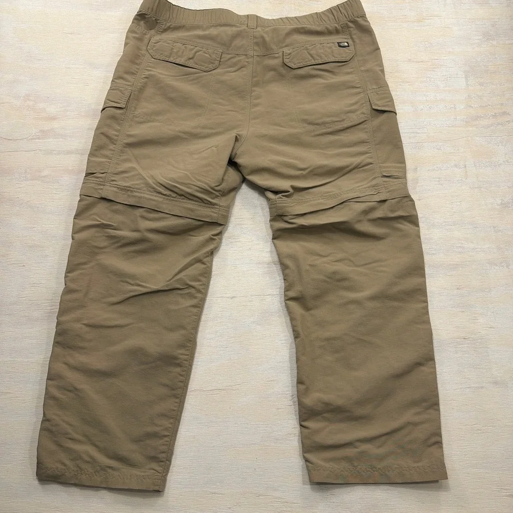 The North Face Convertible Pants Cargo Zip Off Khaki Tan Mens XL Short